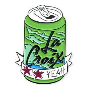 Pop Culture Food Pin: Green La Croix Seltzer Water, Soda Can